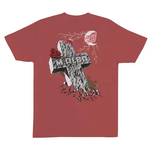 Santa Cruz Skateboards Shirt Malba Tombstone Nantucket Red