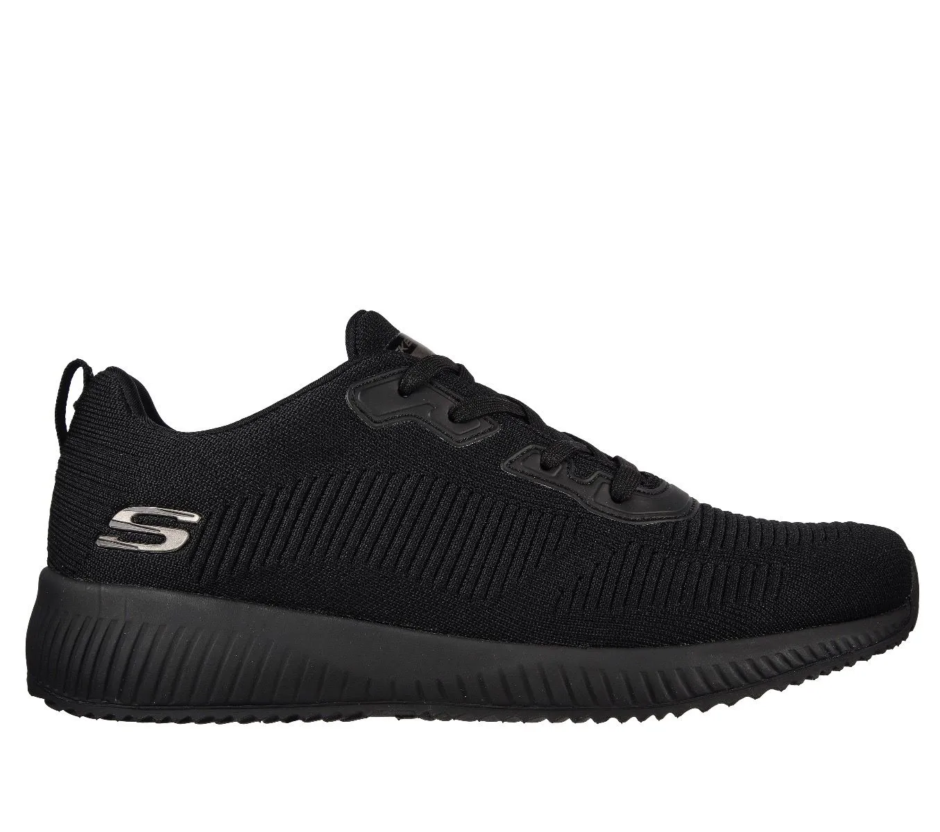 Skechers Squad Lace Up Trainers Black Mesh