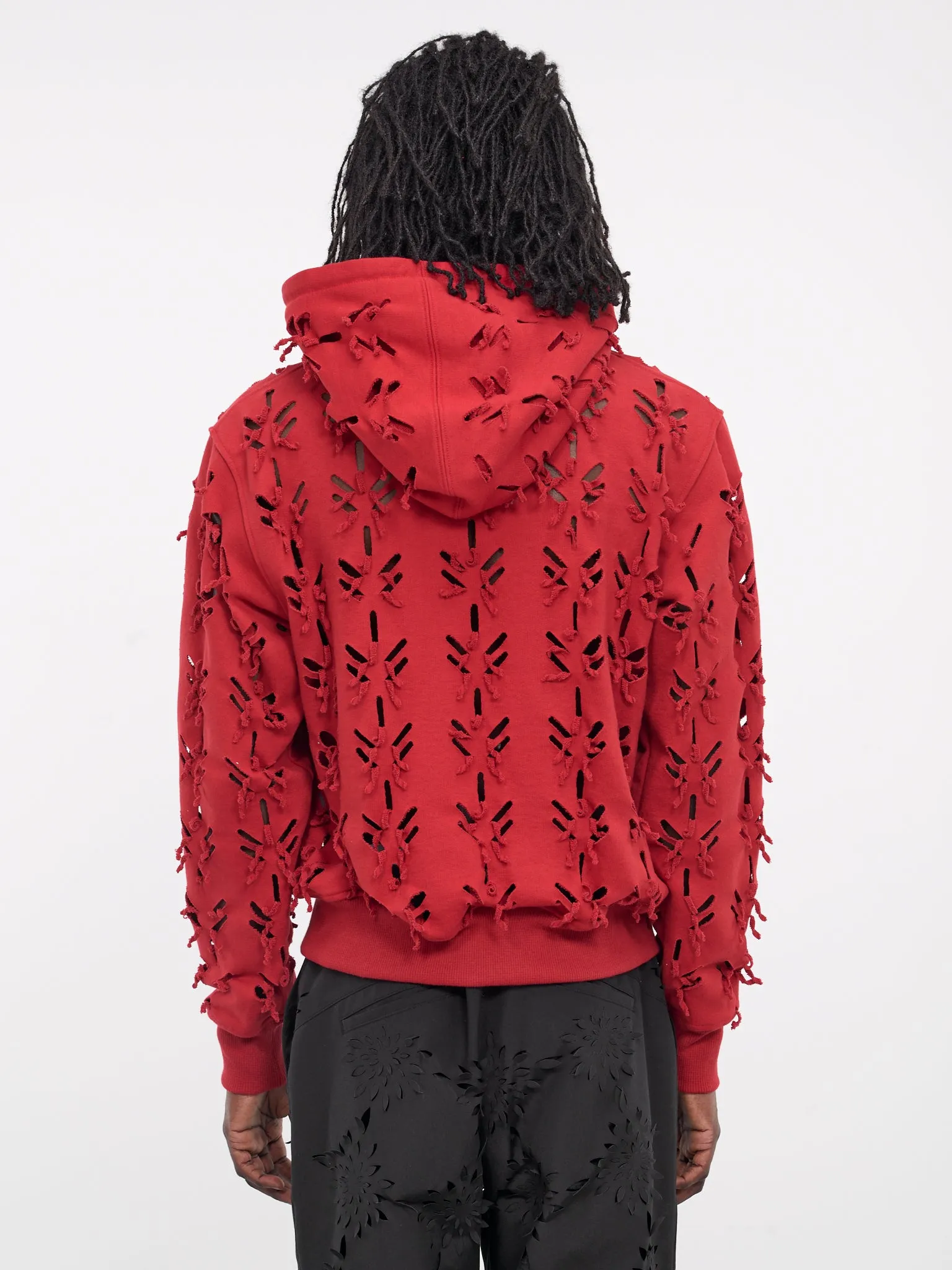 Slashed Jersey Hoodie (H03-RED)