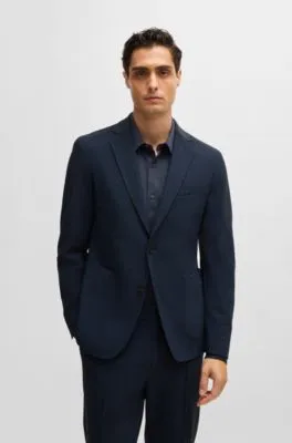 Slim-fit jacket in micro-patterned performance-stretch fabric