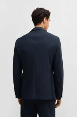 Slim-fit jacket in micro-patterned performance-stretch fabric