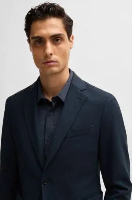 Slim-fit jacket in micro-patterned performance-stretch fabric