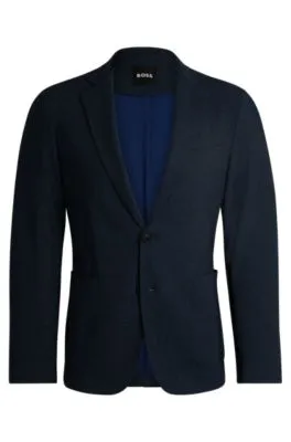 Slim-fit jacket in micro-patterned performance-stretch fabric