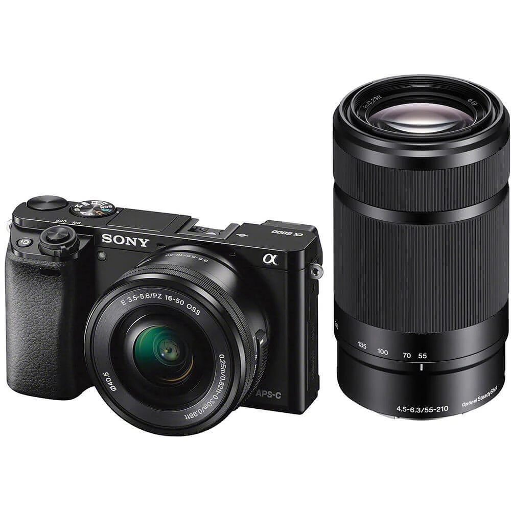 Sony ILCE6000BUND-OBX Alpha a6000 Mirrorless Digital Camera with 16-50mm and 55-210mm Power Zoom Lenses | Electronic Express