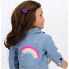 Sophia's by Teamson Kids 18 Doll Rainbow Jean Jacket, Indigo Blue