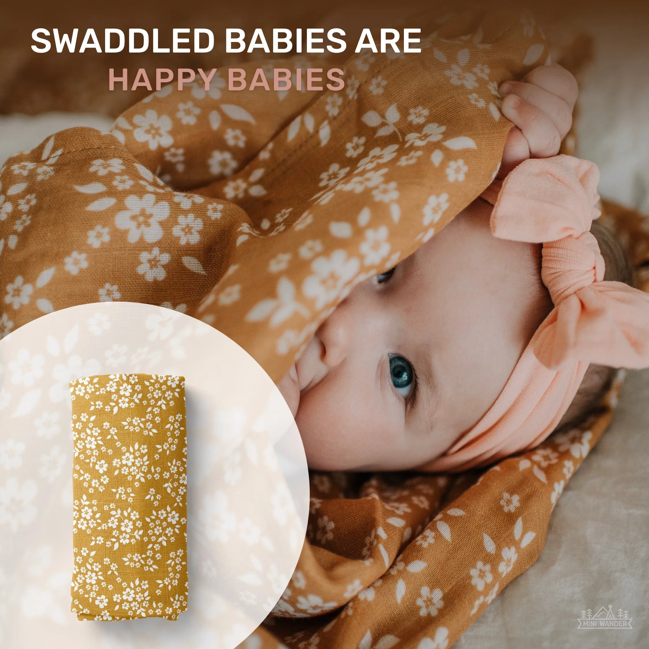 The Mini Wander Swaddle Blanket - Whimsy Floral (Various)