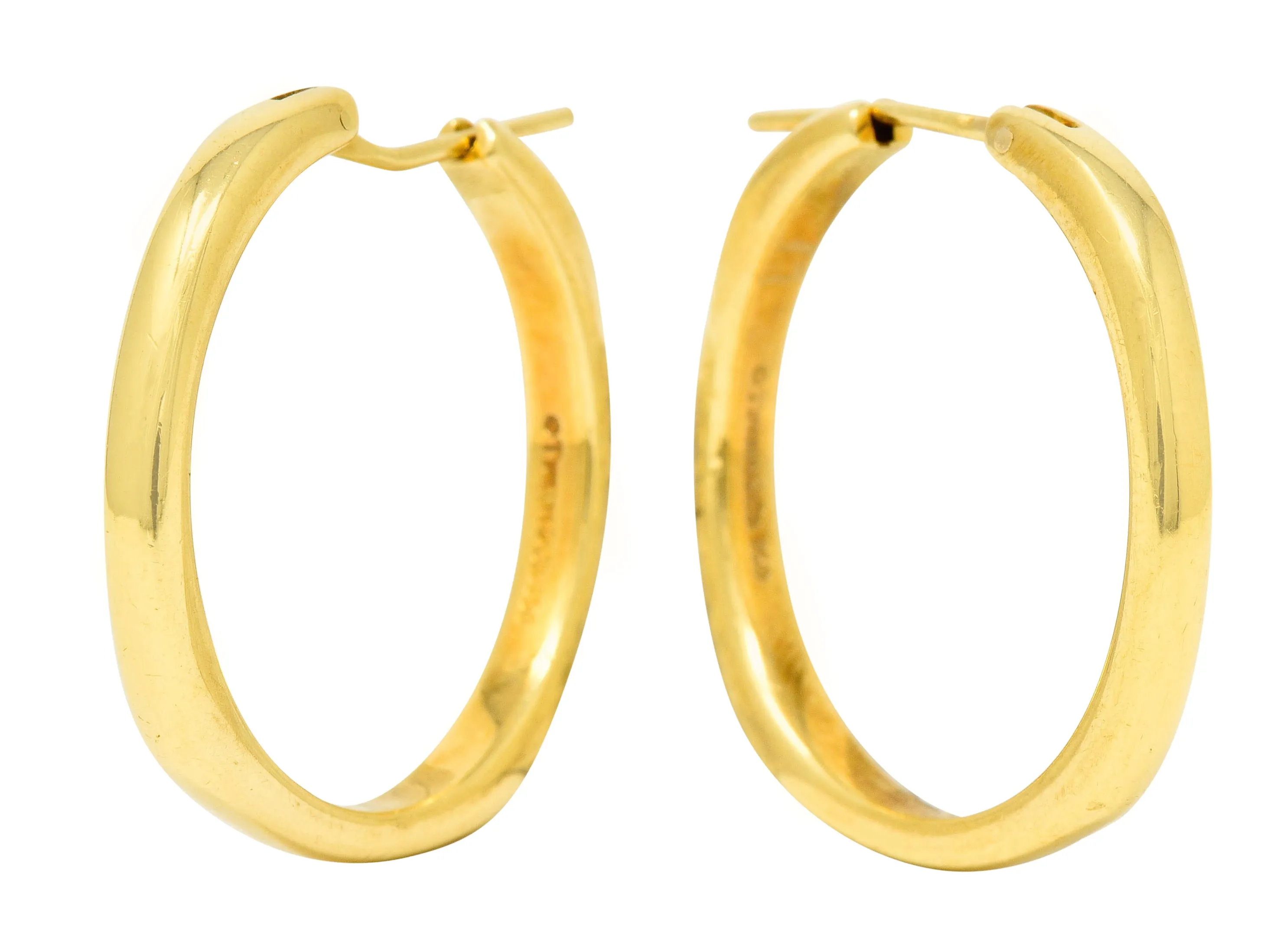 Tiffany & Co. Contemporary 18 Karat Gold Square Cushion Hoop Earrings