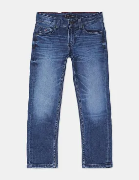 Tommy Hilfiger Kids Boys Indigo Scanton Slim Fit Stone Wash Jeans