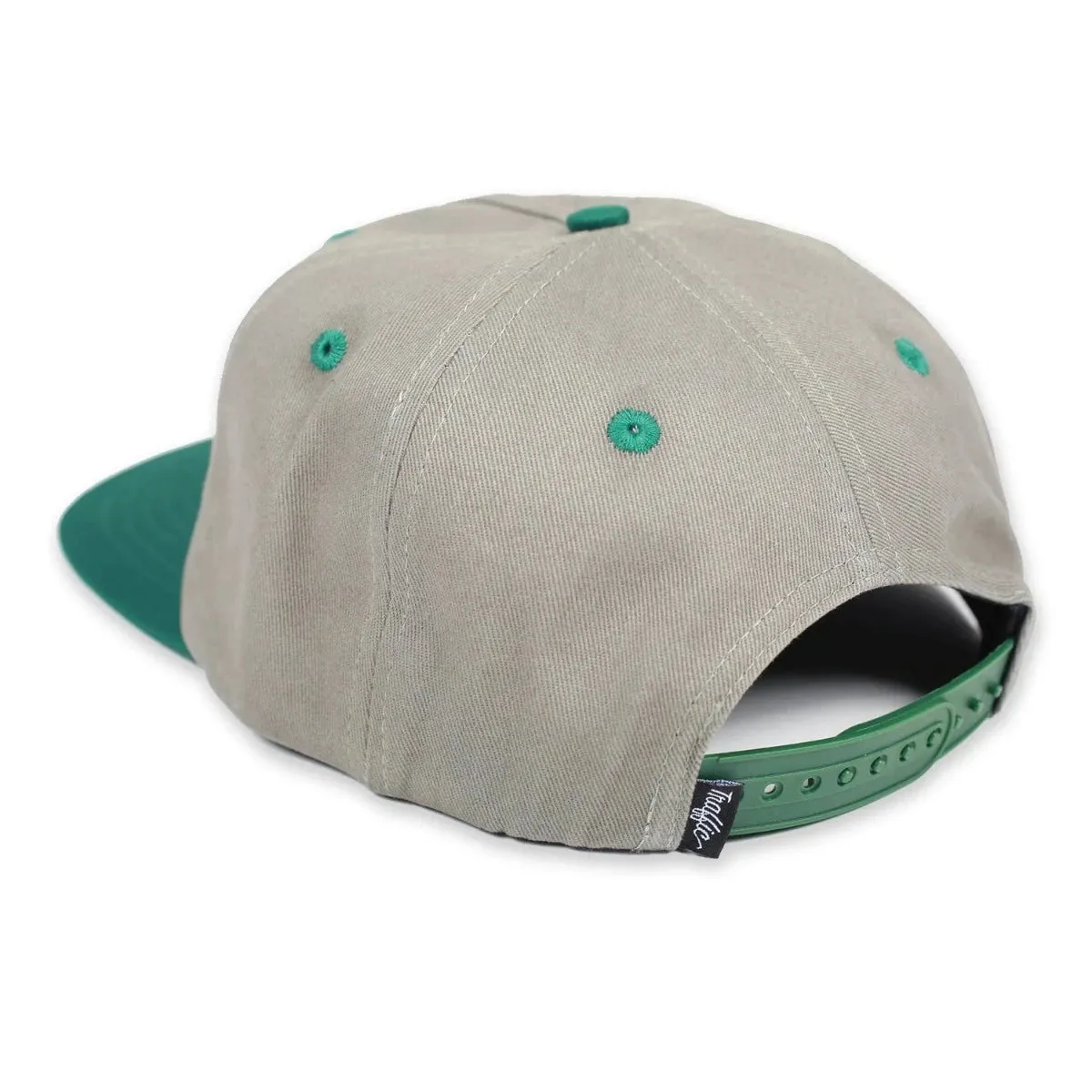 Traffic Skateboards Script Snapback (Grey/Pine)