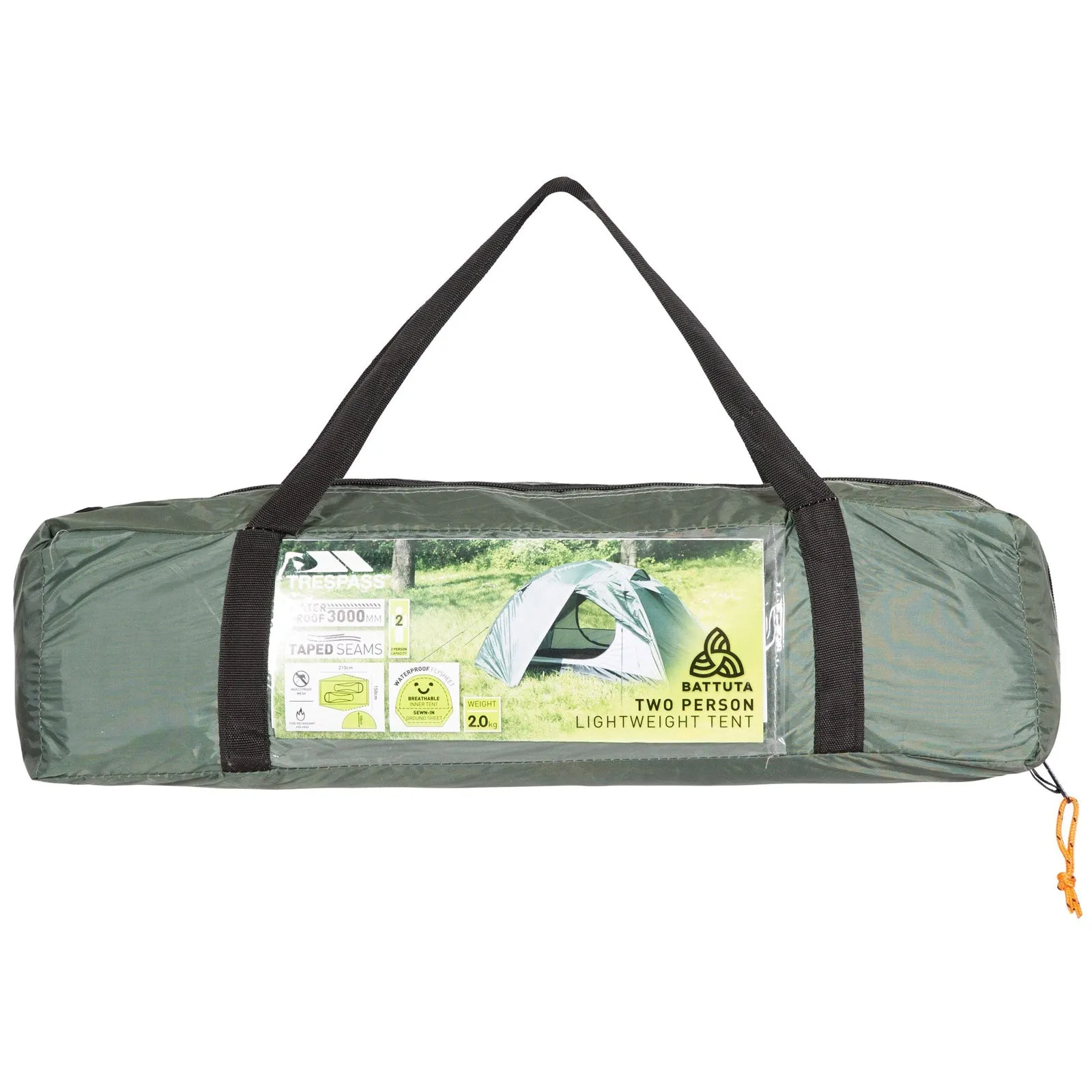 Trespass Battuta Waterproof Backpacking 2 Person Tent - Olive