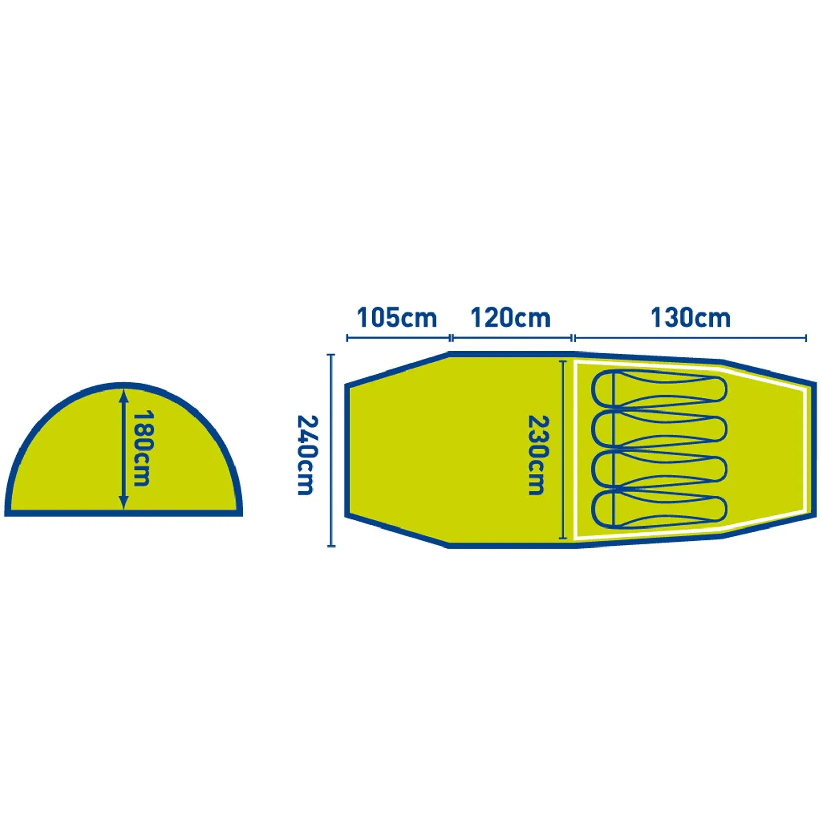 Trespass Caterthun 4 Man Double Skin Waterproof Camping Tent