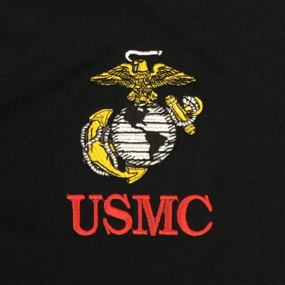 USMC Embroidered Performance Polo (Black)