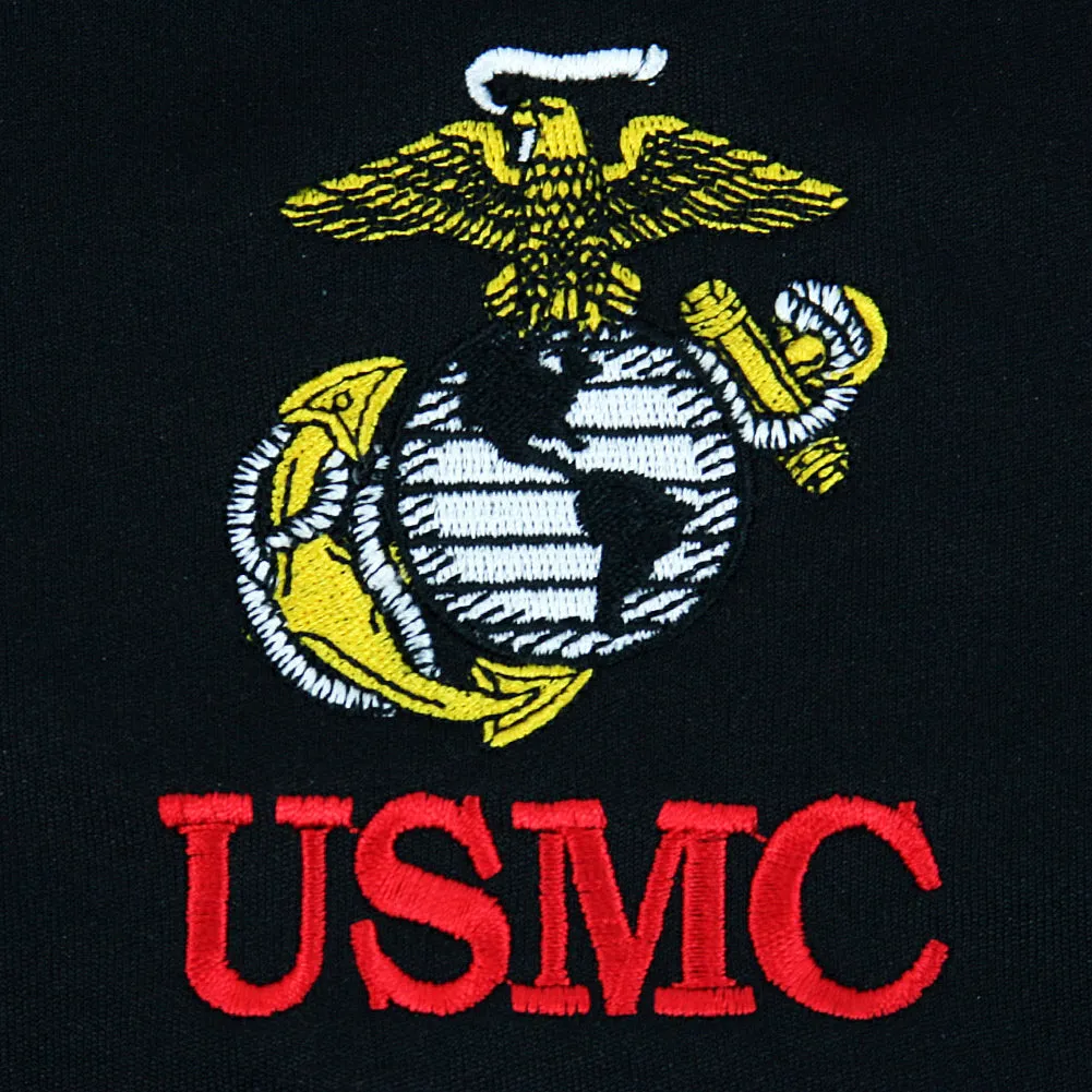 USMC Embroidered Performance Polo (Black)