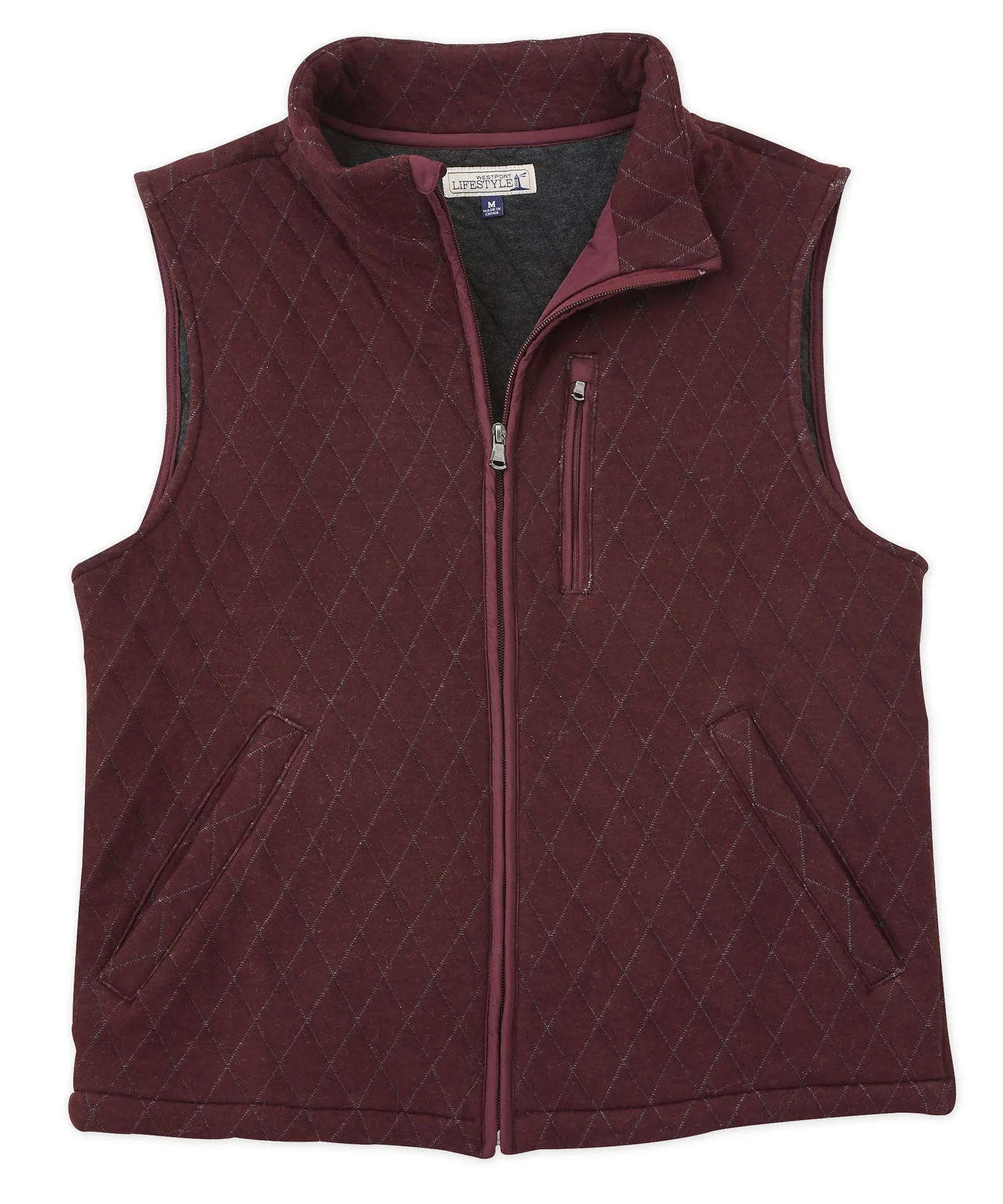 Westport Lifestyle Full Zip Quilted Knit Vest