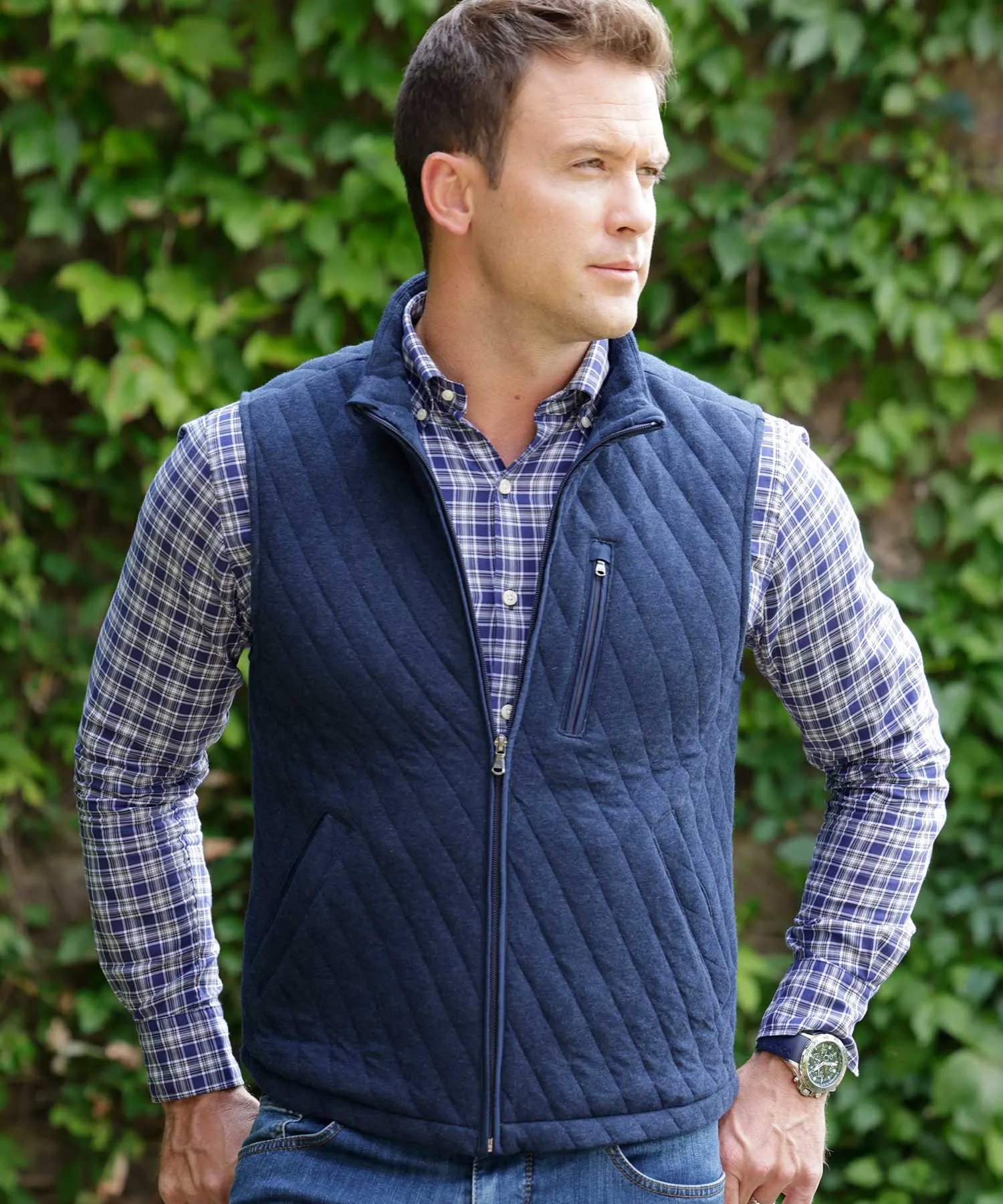 Westport Lifestyle Full Zip Quilted Knit Vest