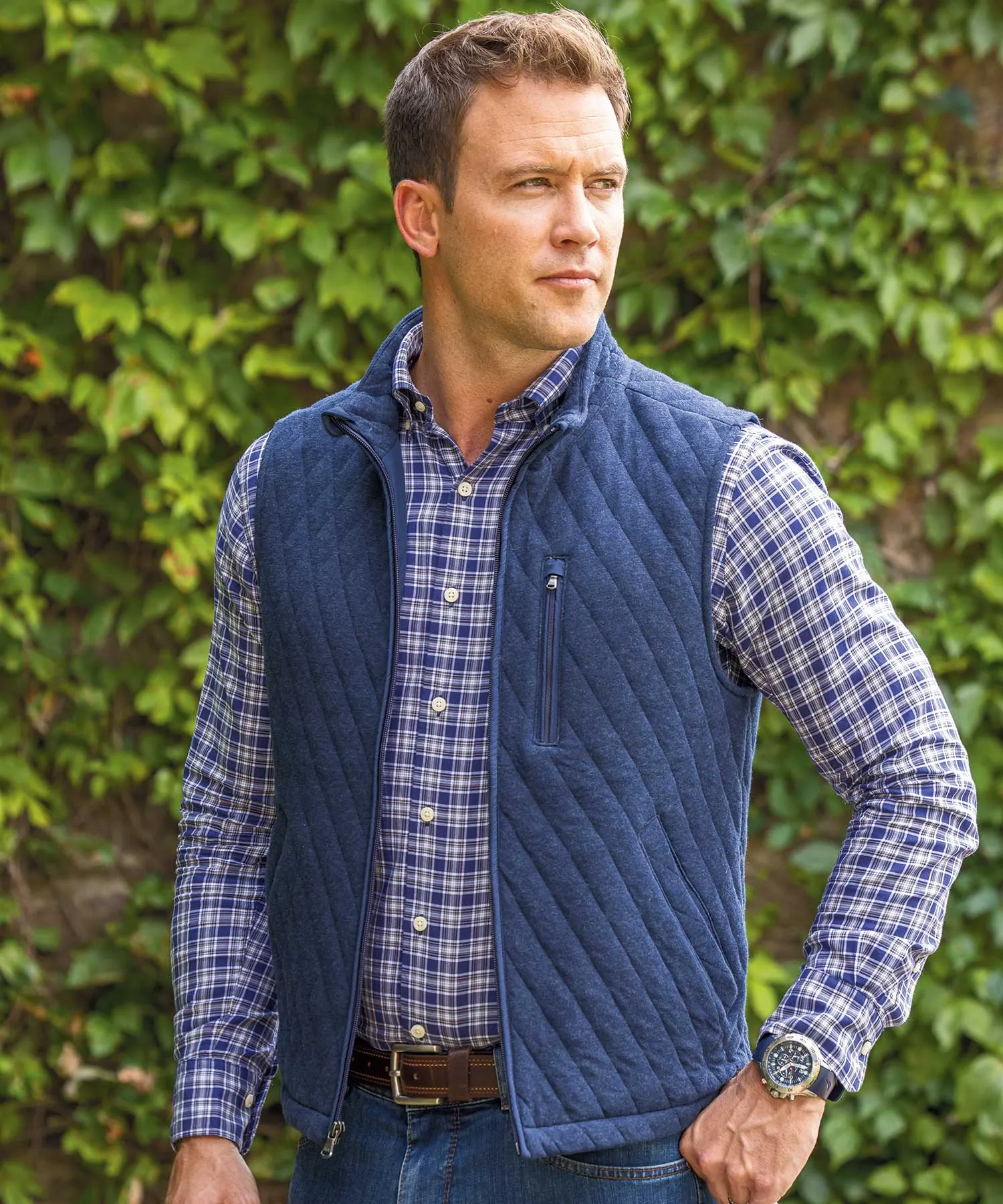 Westport Lifestyle Full Zip Quilted Knit Vest