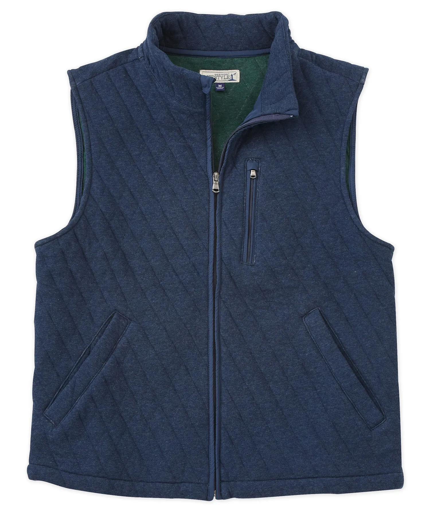 Westport Lifestyle Full Zip Quilted Knit Vest