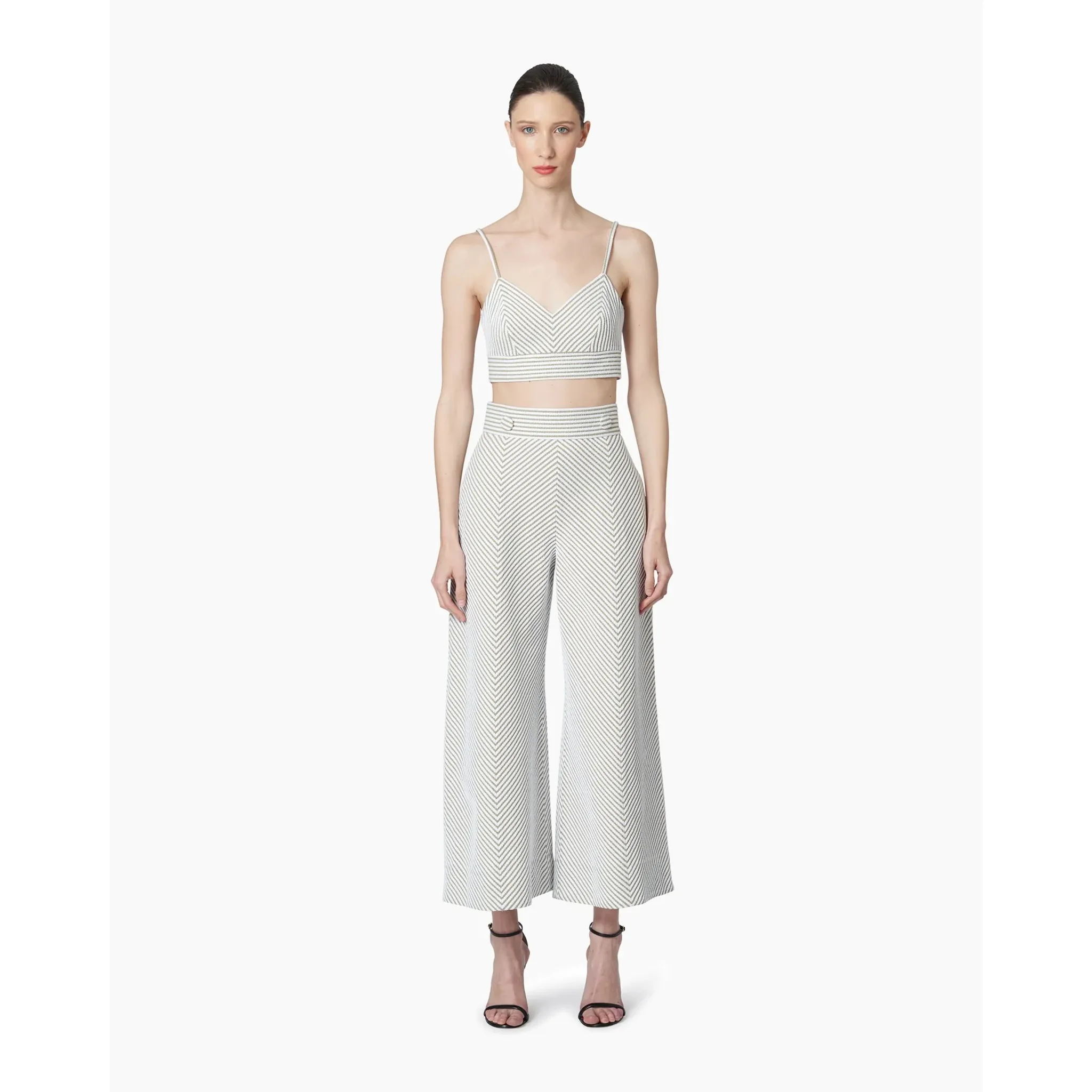 Wide Leg Cropped Pants | Olive