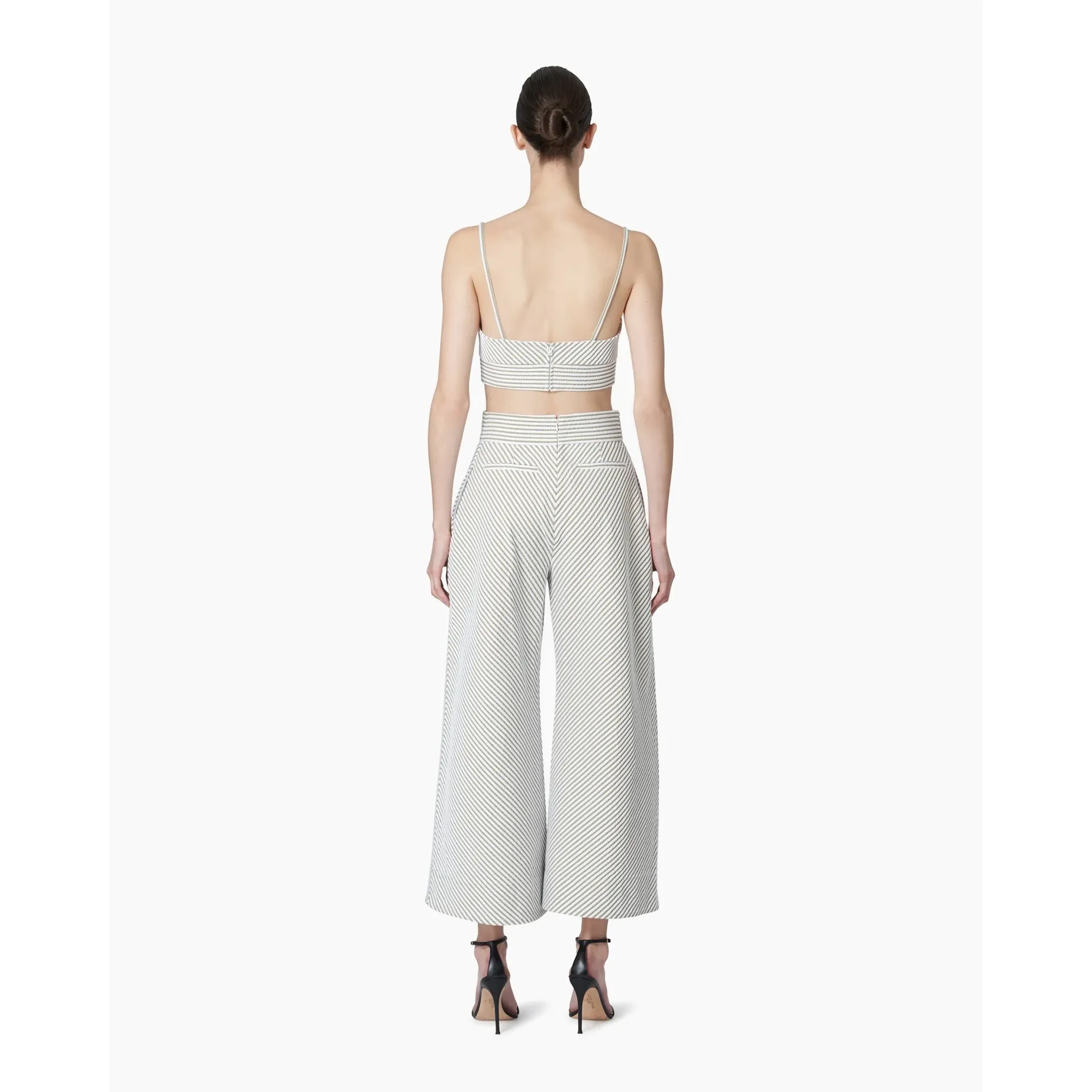 Wide Leg Cropped Pants | Olive