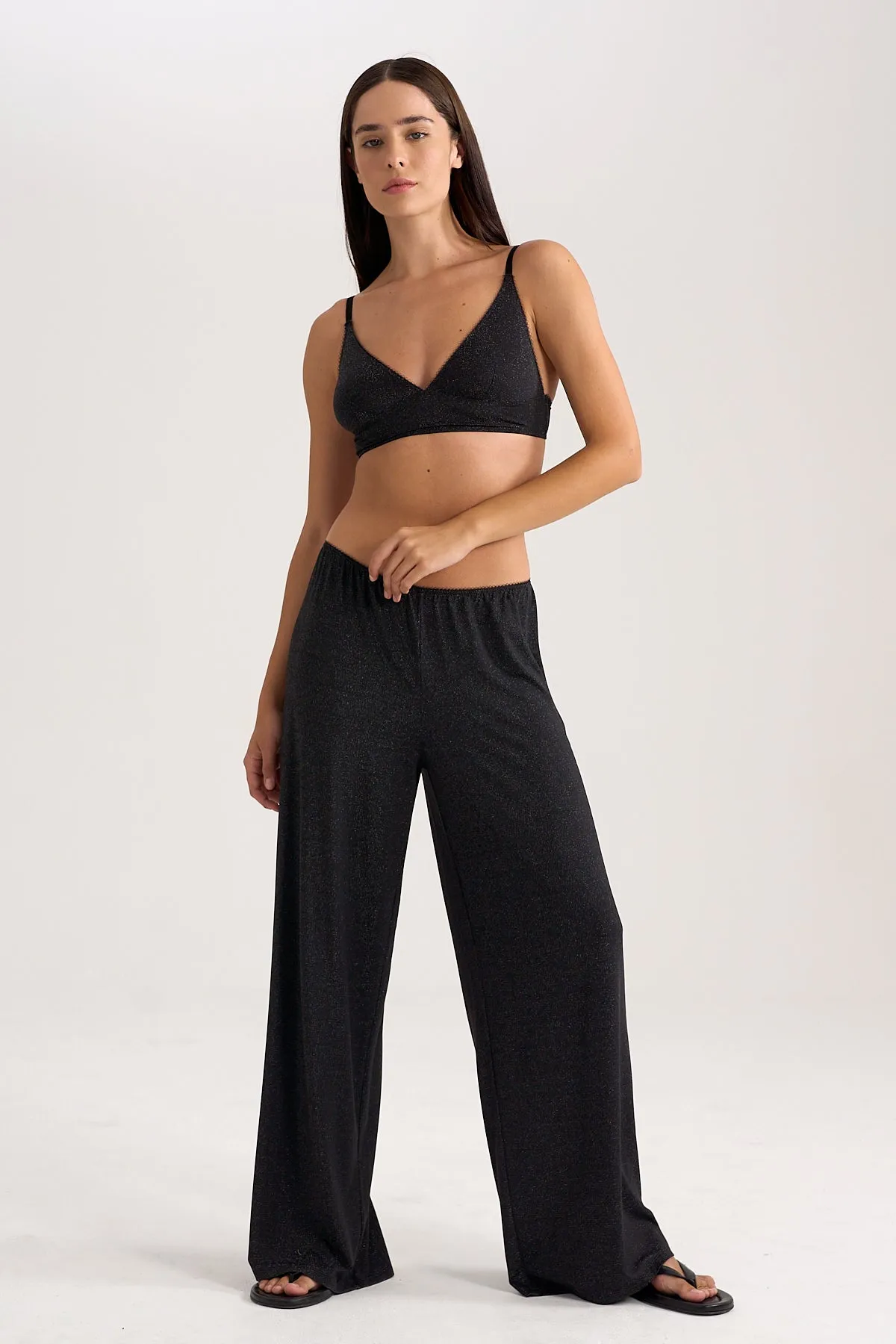 Wide-leg Lurex Pants