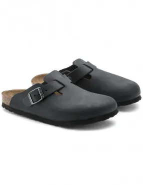 Women's Boston Leather Mules LEOI - Black (Regular Fit)