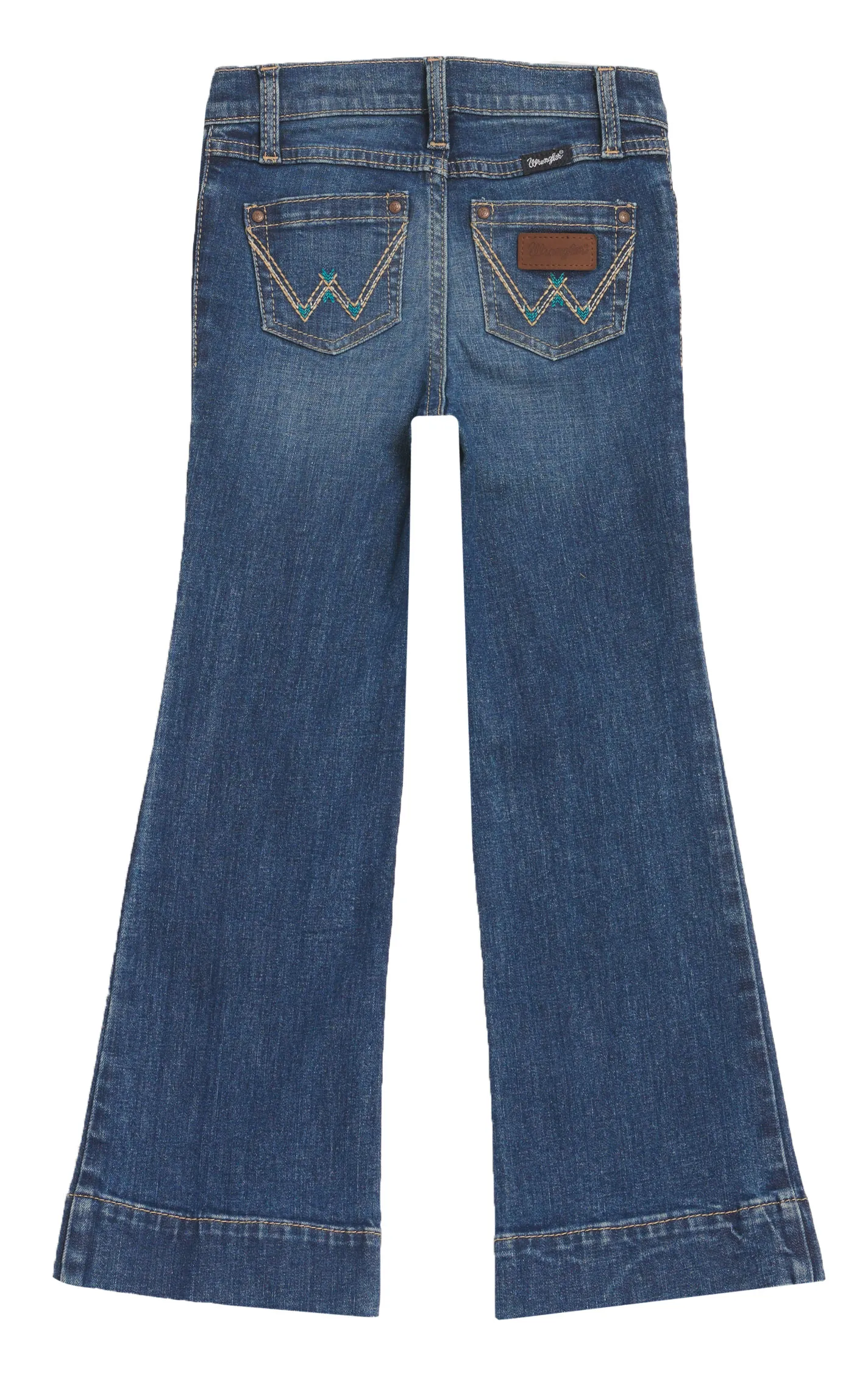 Wrangler Girl's Medium Wash Mid Rise Retro Trouser Leg Jeans