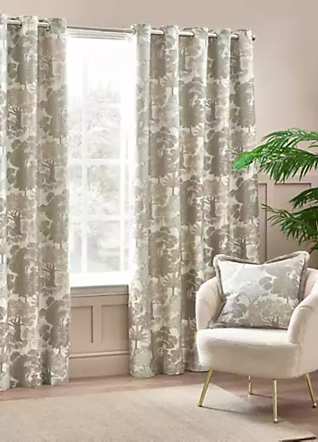 Wylder Nature Woodlands Lined Eyelet Jacquard Curtains | Kaleidoscope