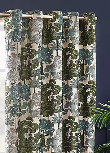 Wylder Nature Woodlands Lined Eyelet Jacquard Curtains | Kaleidoscope