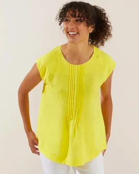 Yarra Trail Pin Tucked Sleeveless Sunshine Top